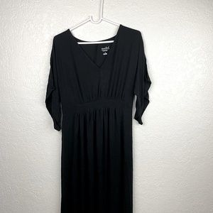 Isabel maternity black duster short sleeve black maxi dress